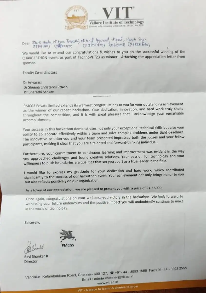 Chargethon — Industry Appreciation Letter